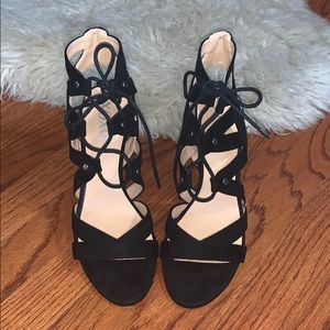 Black Lace up Heel